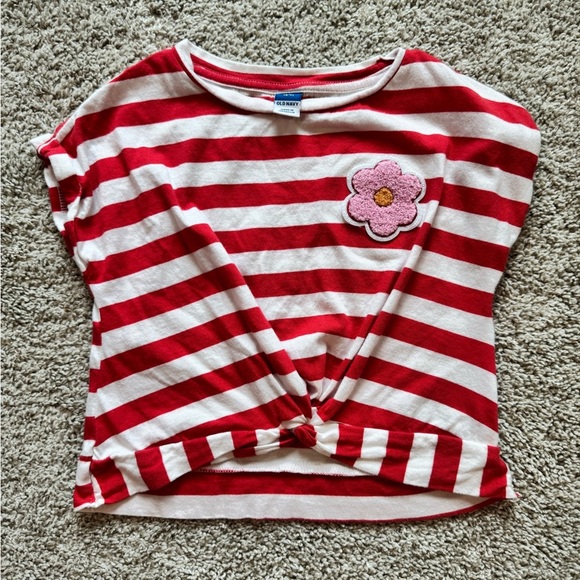 Old Navy Girls tie front tops Striped and Floral Tees bundle of 3 size Small 6/7 - Picture 8 of 16